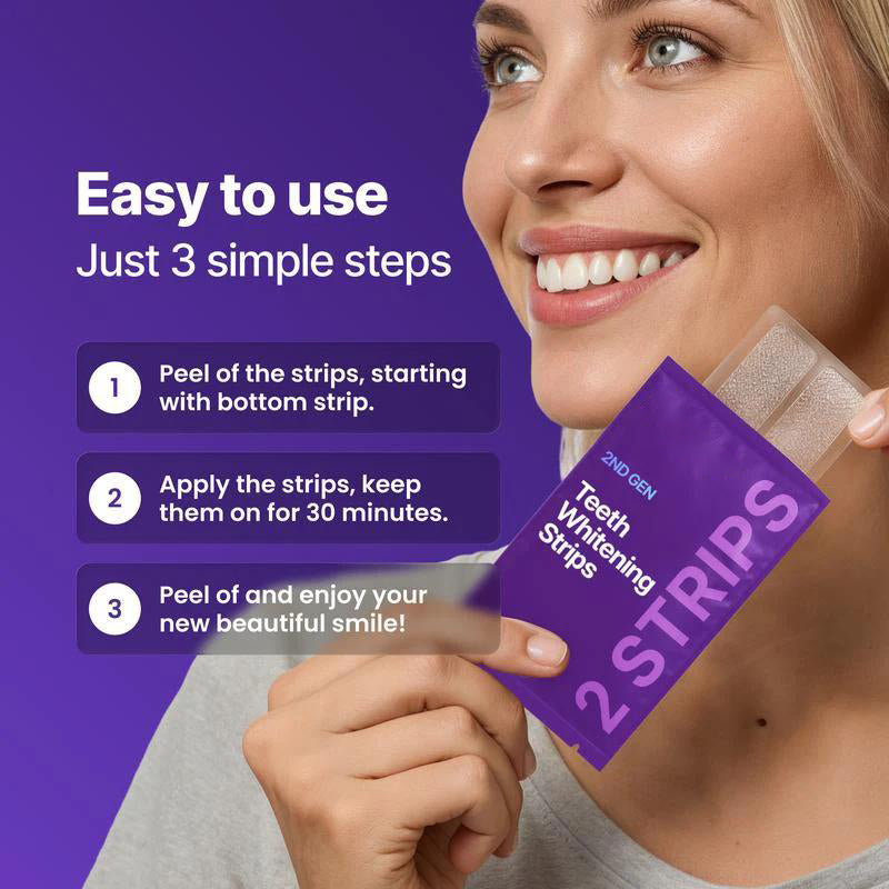 Purple Teeth Whitening Strips – Instant Brightening & Stain Correcting Strips (42 Pack)