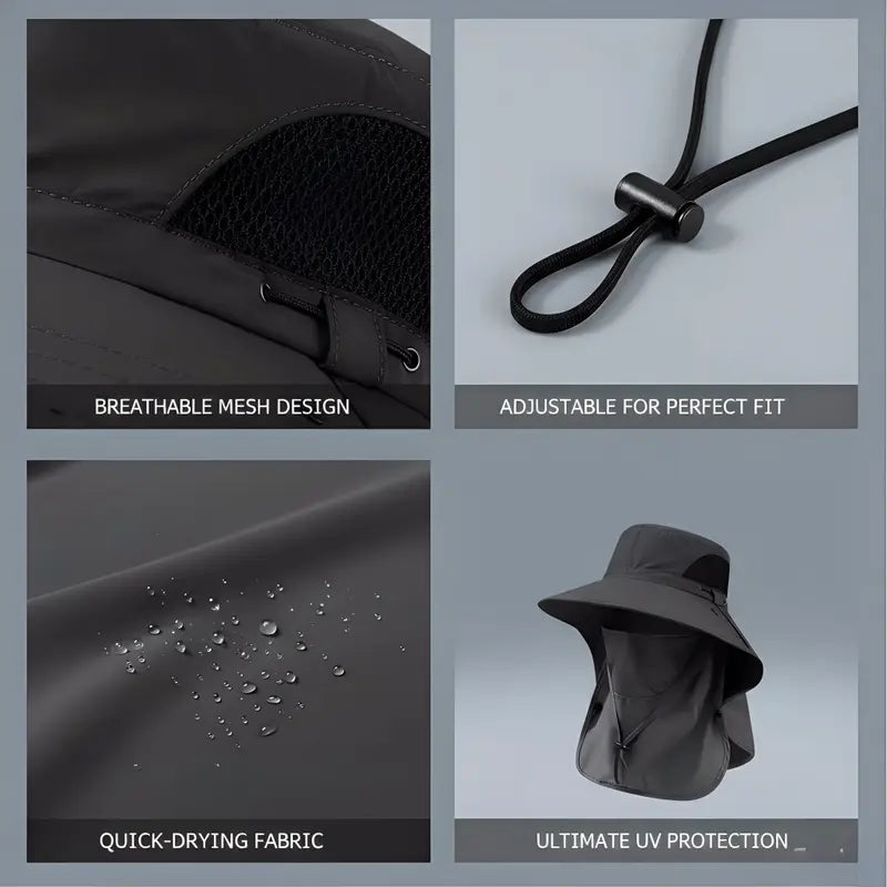 Detachable Outdoor Fishing Face Covering Neck Protection Sun Hat