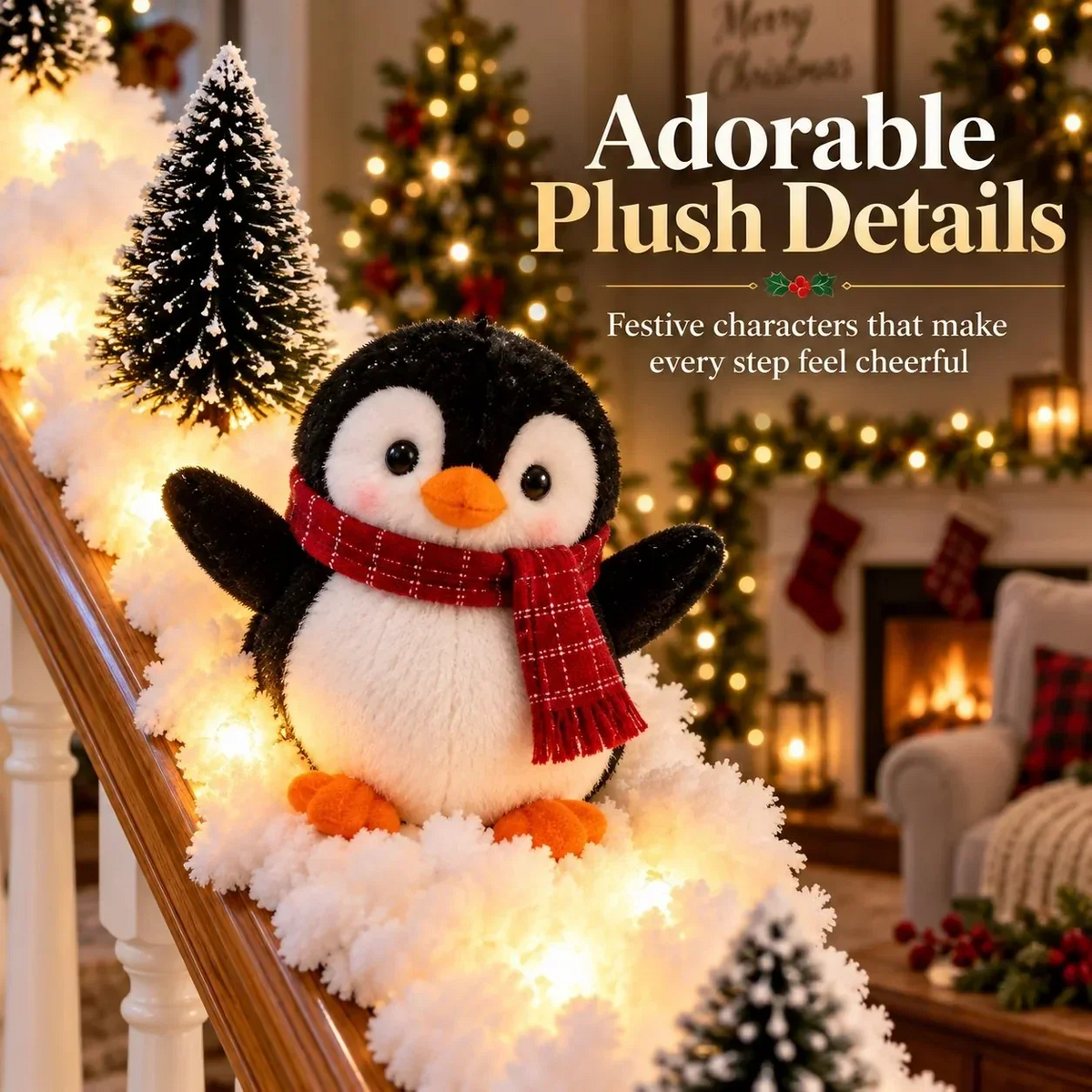 🐧Penguin Christmas Stair Snow Decor | A Cozy Penguin Christmas Story✨