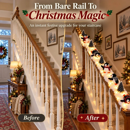 🐧Penguin Christmas Stair Snow Decor | A Cozy Penguin Christmas Story✨