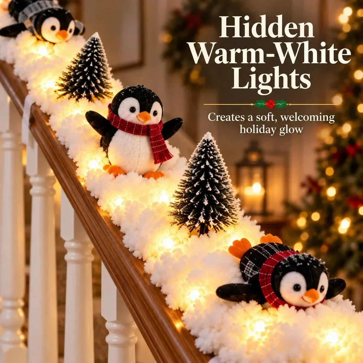 🐧Penguin Christmas Stair Snow Decor | A Cozy Penguin Christmas Story✨