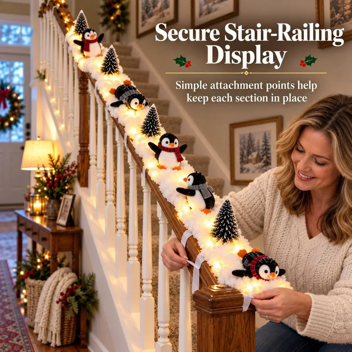 🐧Penguin Christmas Stair Snow Decor | A Cozy Penguin Christmas Story✨