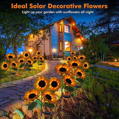 2pcs Solar LED Sunflower Garden Lights