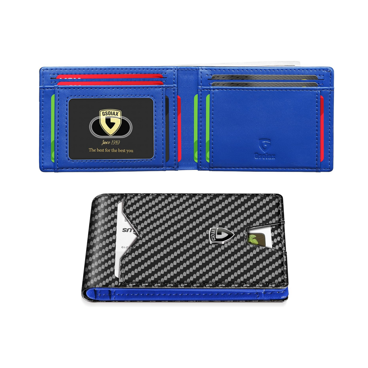 💴RFID Blocking Leather & Carbon Fiber Wallet