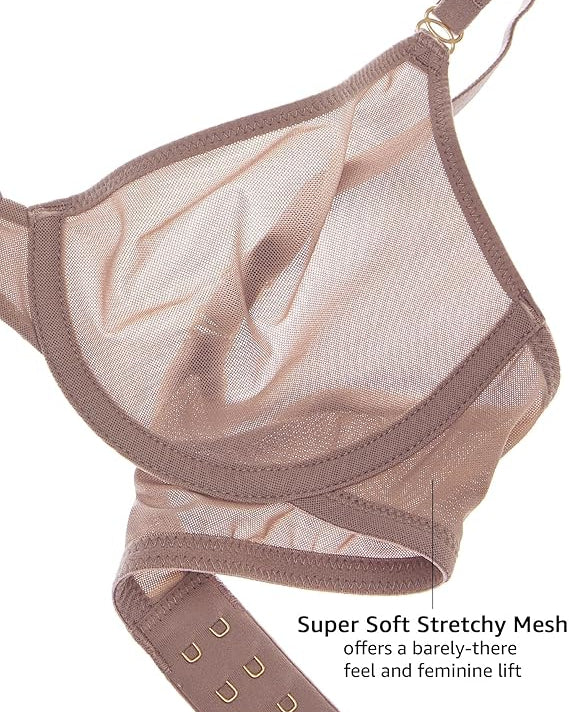 Women's Cosnufy Sheer Balconette Bra