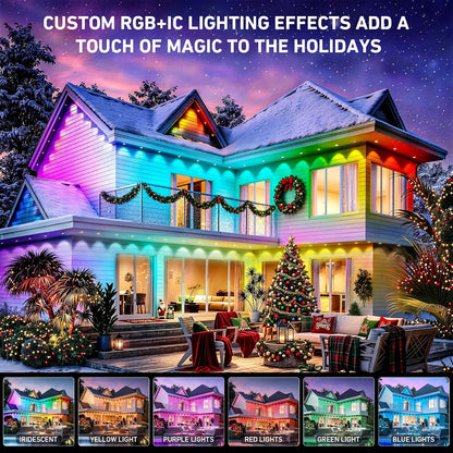 Smart Permanent Outdoor LED Lights with App Control & RGB Colors