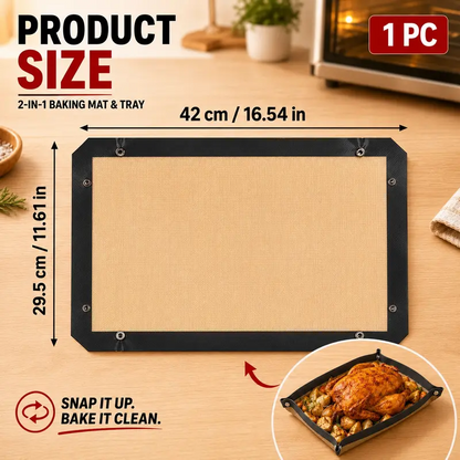 2-in-1 Reusable Nonstick Baking Mat & Roasting Tray