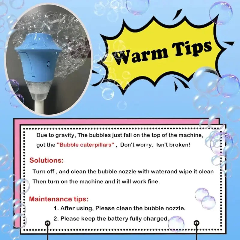 Standing Torch Bubble Maker with Light/Music for Toddlers