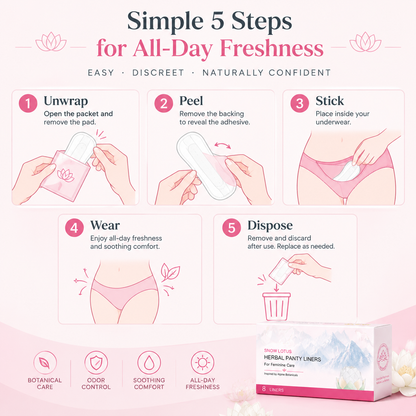 Snow Lotus Feminine Care Steam Pads – Daily Botanical Freshness (8 Count)