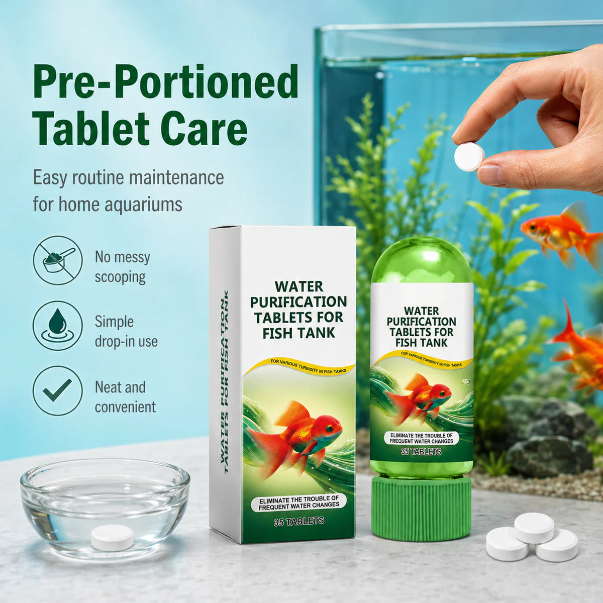 Crystal Clear Aquarium Water Purification Tablets