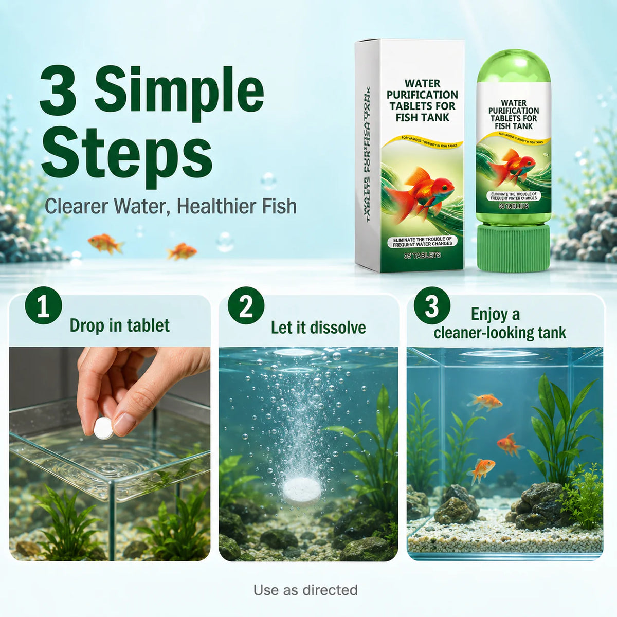 Crystal Clear Aquarium Water Purification Tablets