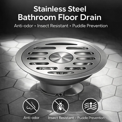 Stainless Steel Bathroom Floor Drain, Anti-odor, Insect Resistant, Puddle Prevention