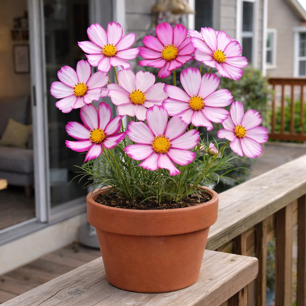Cosmos Candy Stripe Flower Mix Easy Grow Garden Blooms (1000 grains)