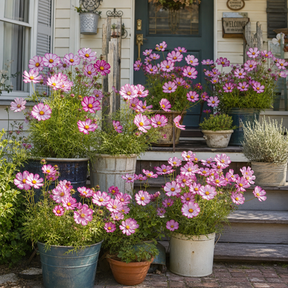 Cosmos Candy Stripe Flower Mix Easy Grow Garden Blooms (1000 grains)