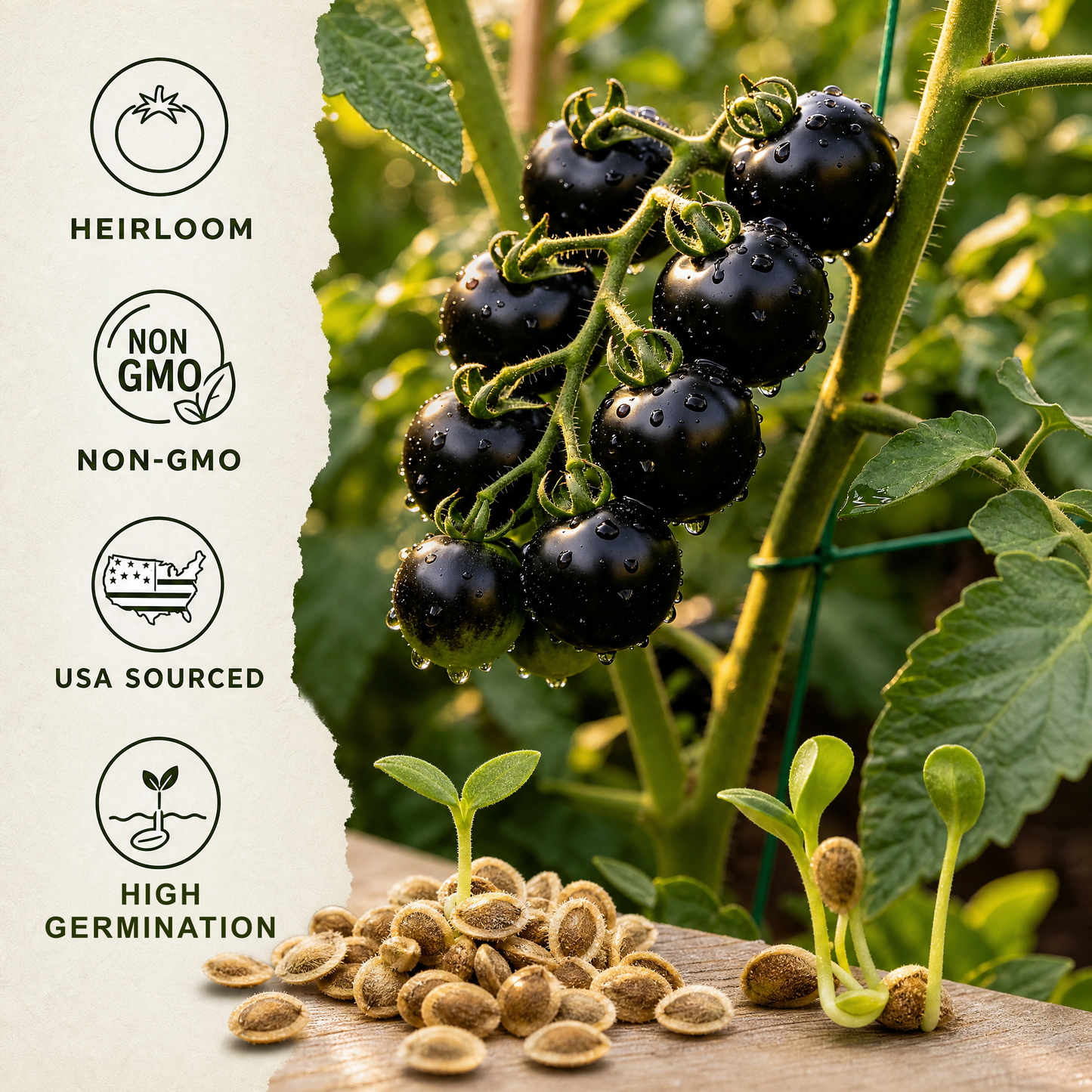 Black Diamond Tomato Plant Kit — High Anthocyanin Sweet & Juicy