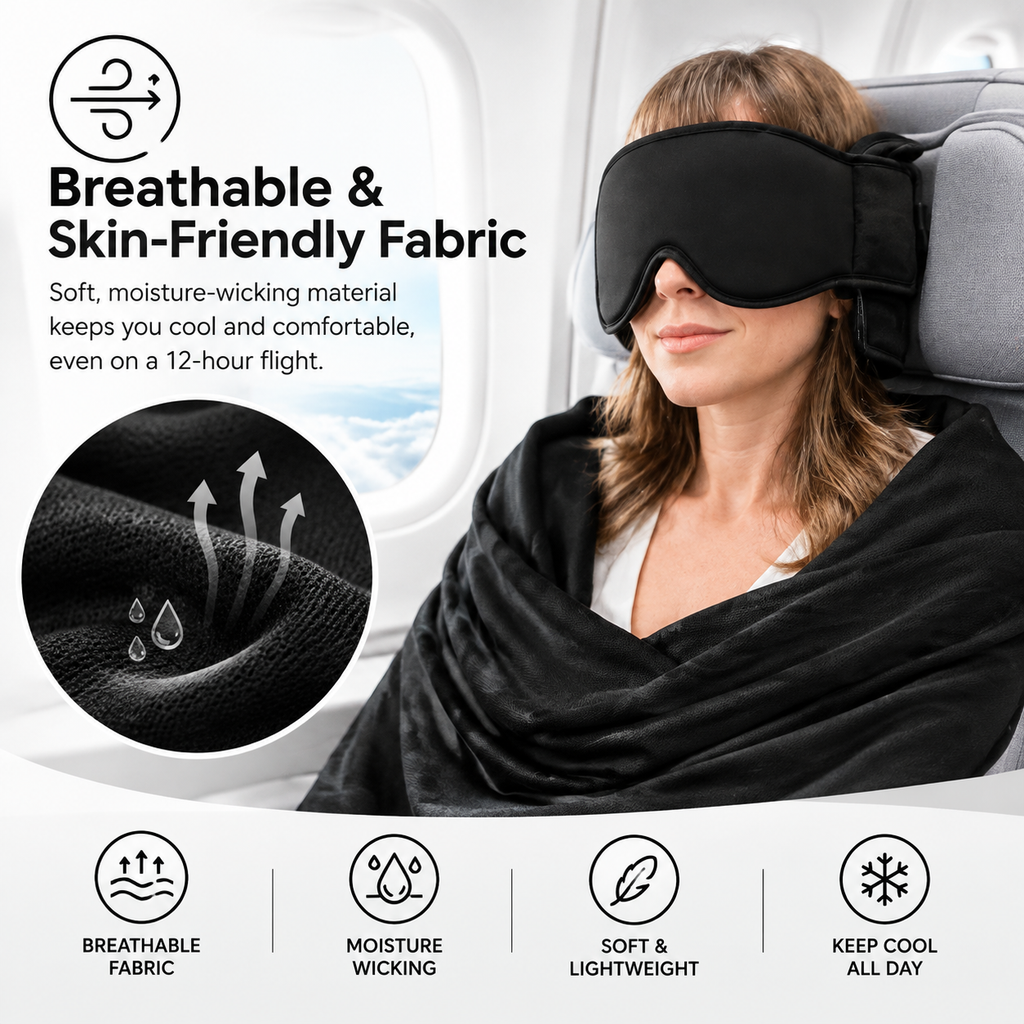 3-in-1 Airplane Sleep Support System – Memory Foam Travel Pillow & Body Sling
