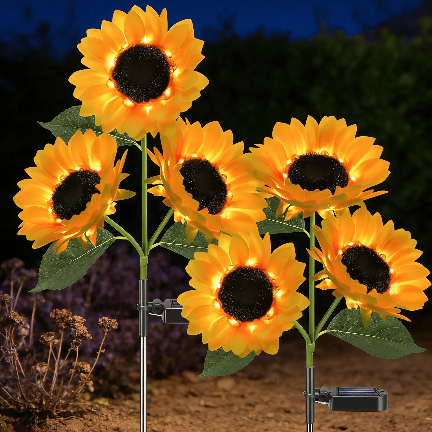 2pcs Solar LED Sunflower Garden Lights