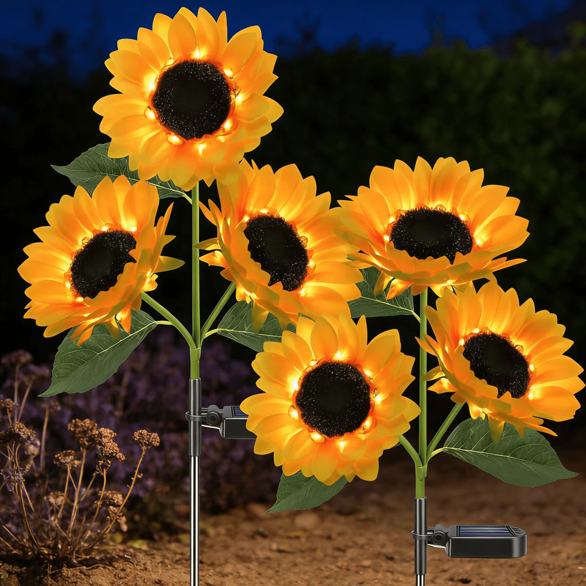 2pcs Solar LED Sunflower Garden Lights