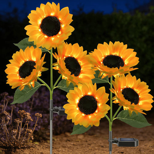 2pcs Solar LED Sunflower Garden Lights