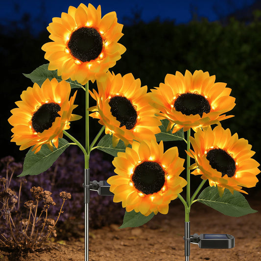 2pcs Solar LED Sunflower Garden Lights
