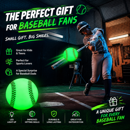 3 Pack Glow in the Dark Baseballs – Official Size Night Training Balls