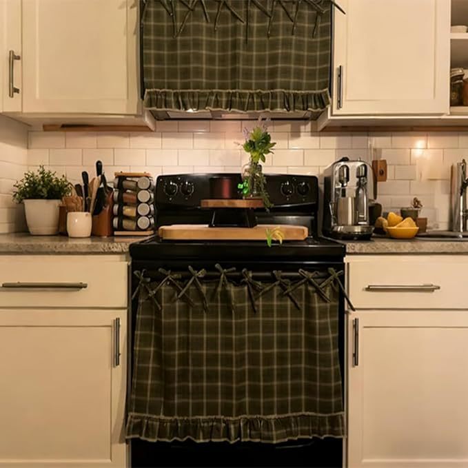 Handmade Oven Skirt Cover – Rustic Kitchen Decor Accent