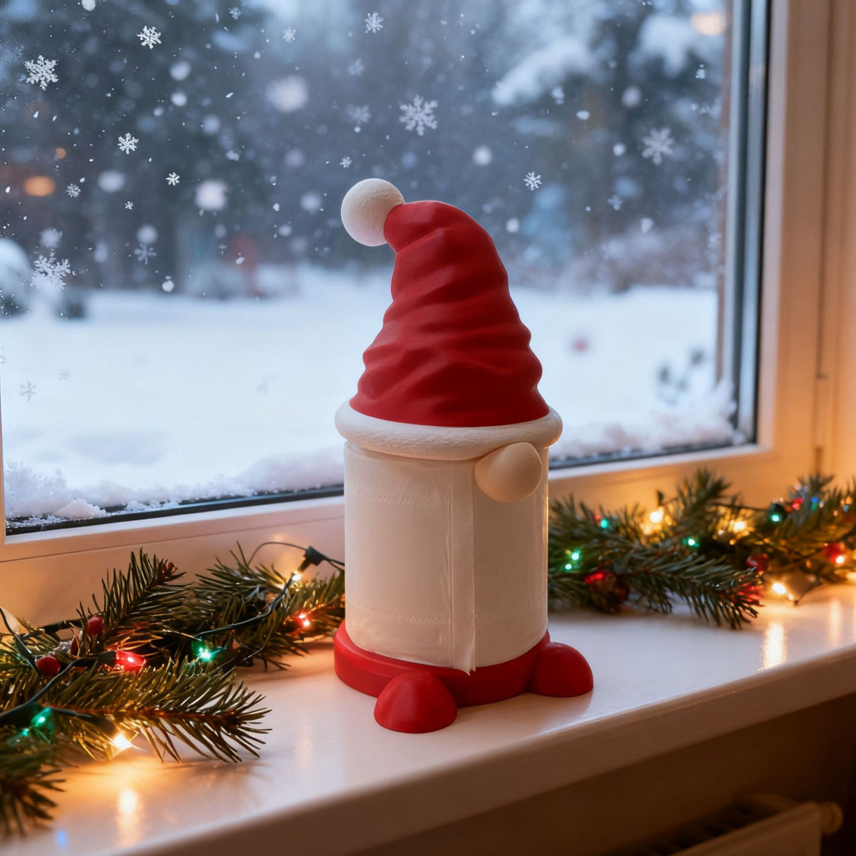 Christmas Gnome Paper Towel Holder – Cute Holiday Kitchen Decor