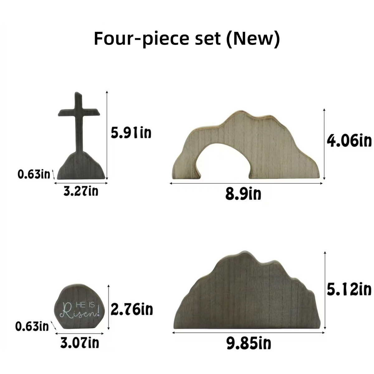 Wooden Empty Tomb Easter Scene - Jesus Resurrection Cross Decor for Home