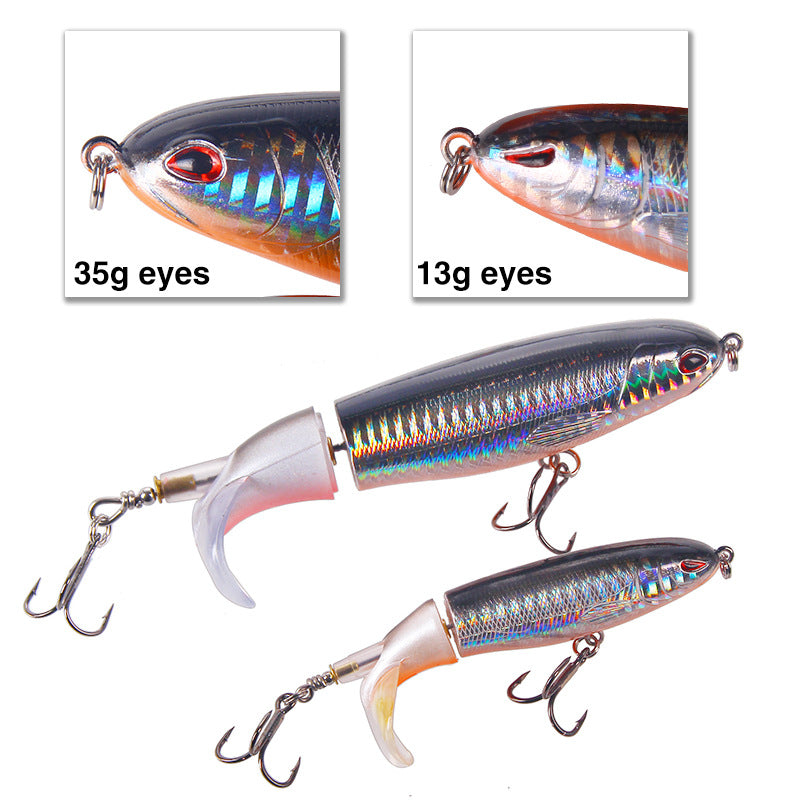 5/10 PCS Topwater Rotating Tail Fishing Lure – Loud Splash Prop Bait