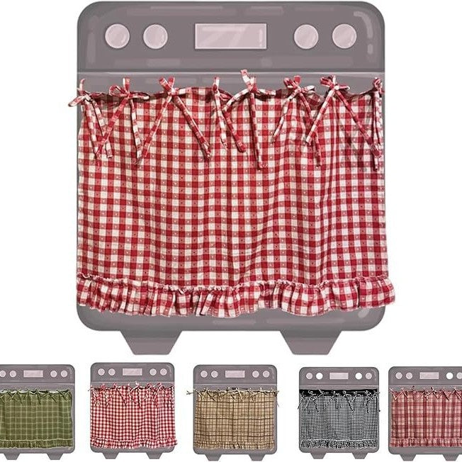 Handmade Oven Skirt Cover – Rustic Kitchen Decor Accent