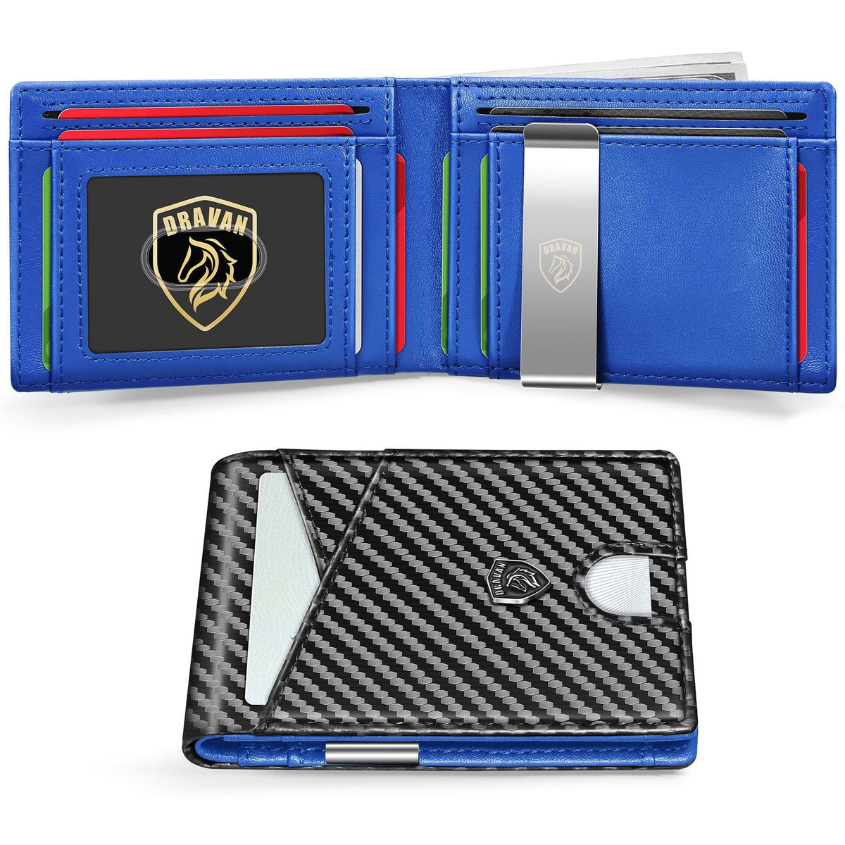2026 Slim Carbon Fiber RFID Wallet for Men – 11 Card Slots Minimalist Front Pocket Wallet