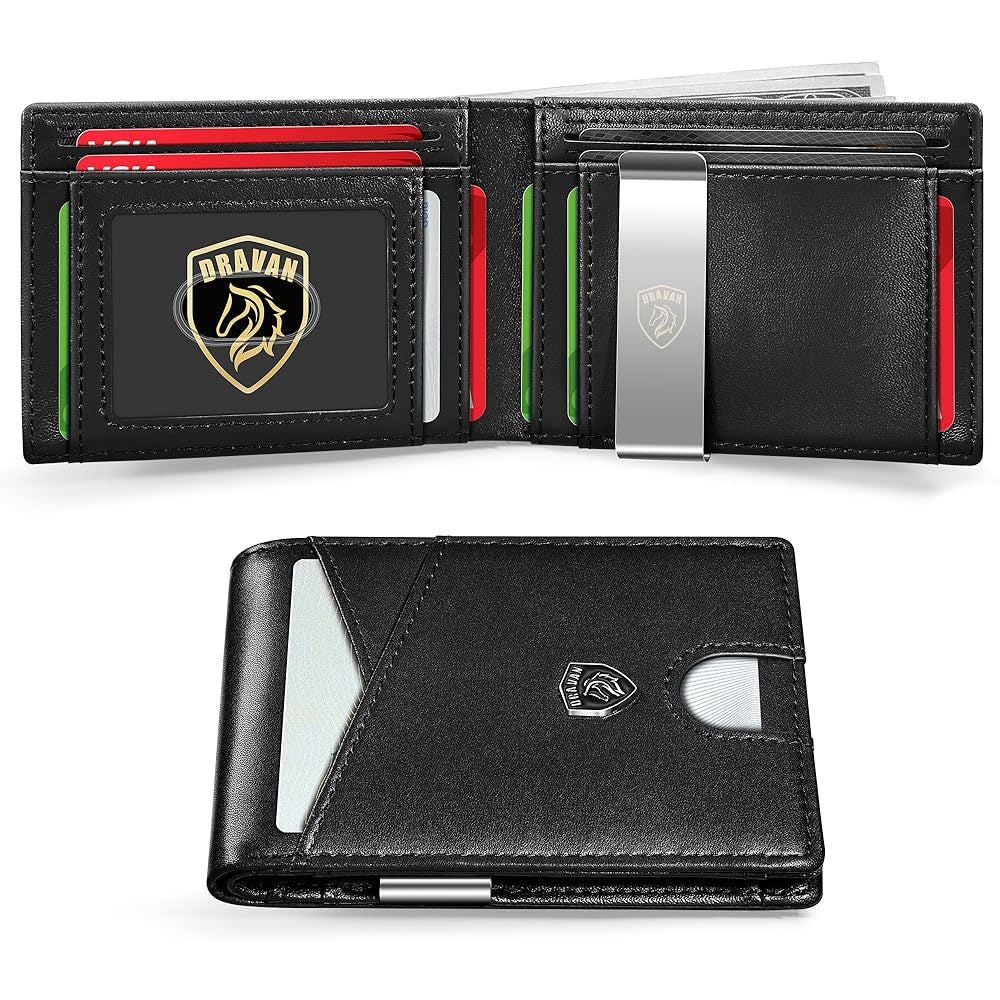 2026 Slim Carbon Fiber RFID Wallet for Men – 11 Card Slots Minimalist Front Pocket Wallet