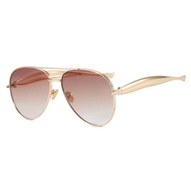 Retro Gold Aviator Sunglasses