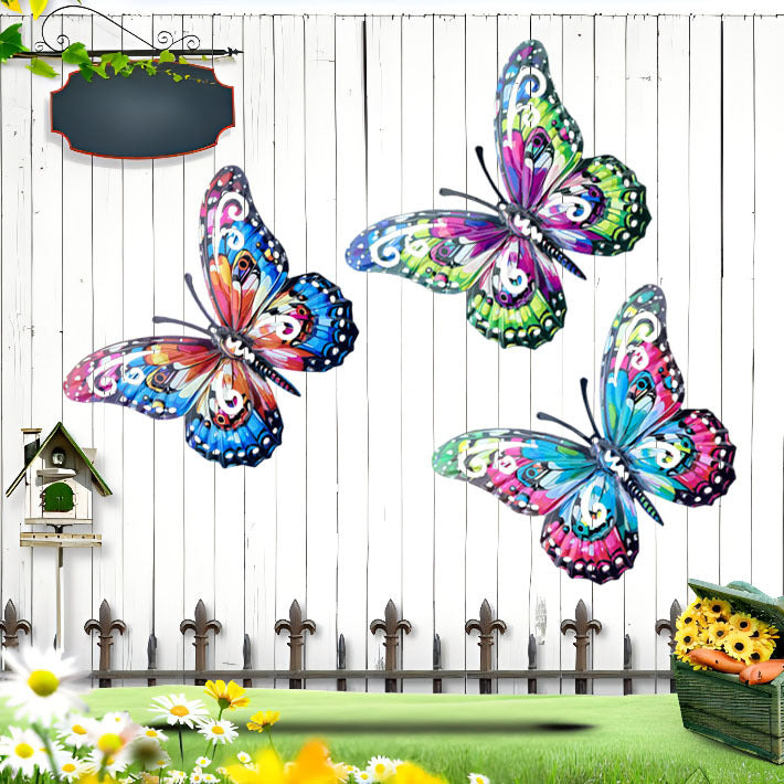 3D Metal Butterfly Wall Decor – Vibrant Outdoor Garden Art