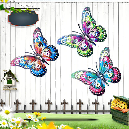 3D Metal Butterfly Wall Decor – Vibrant Outdoor Garden Art
