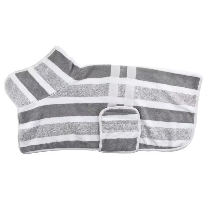 Quick-Dry Dog Bathrobe – Super Absorbent Adjustable Pet Towel Coat