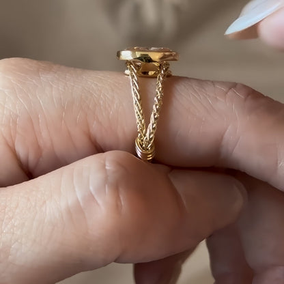 Faith – Pink Oval Cut Lab Grown Diamond Chain Ring
