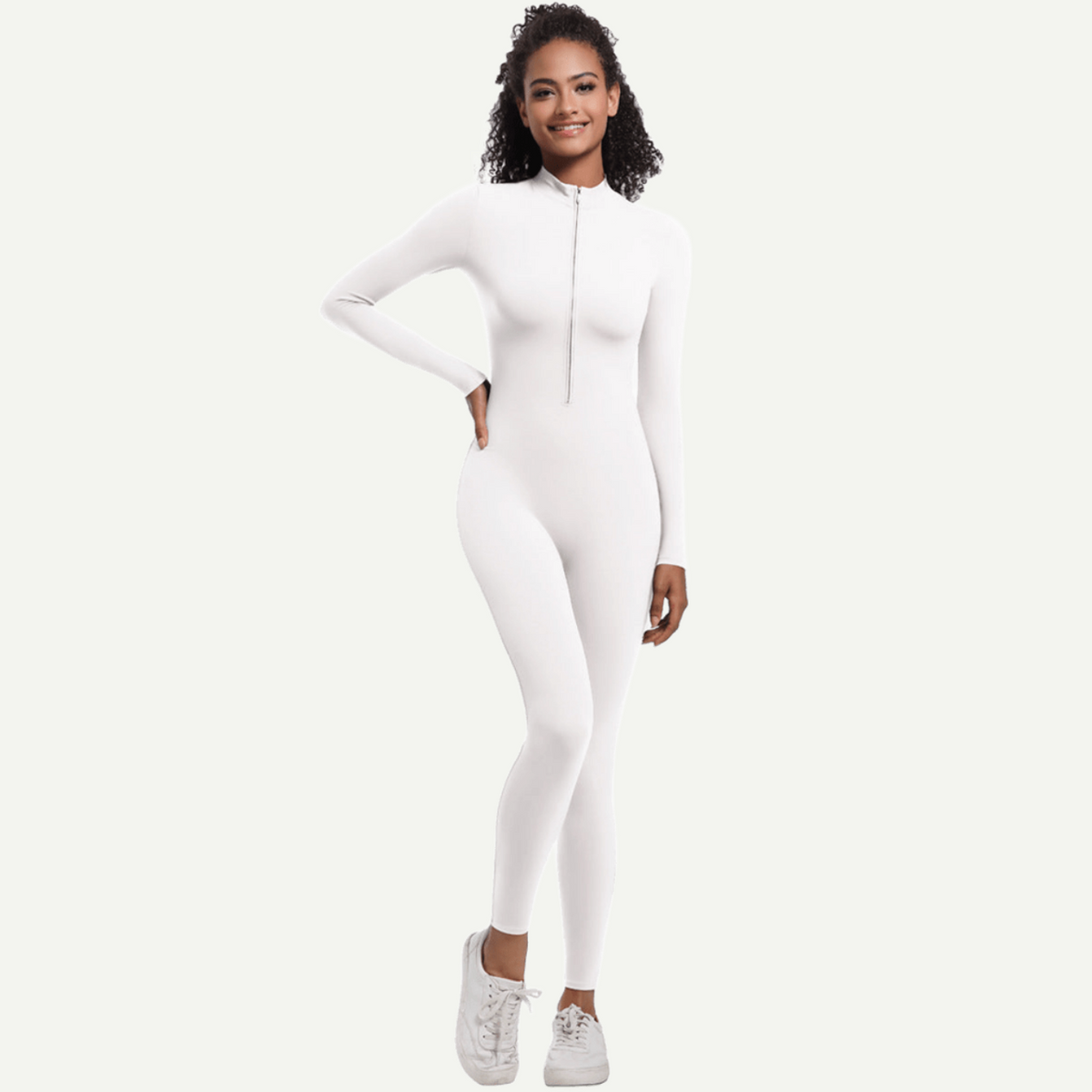 Zipper High Elastic Solid Color Long Yoga Clothes