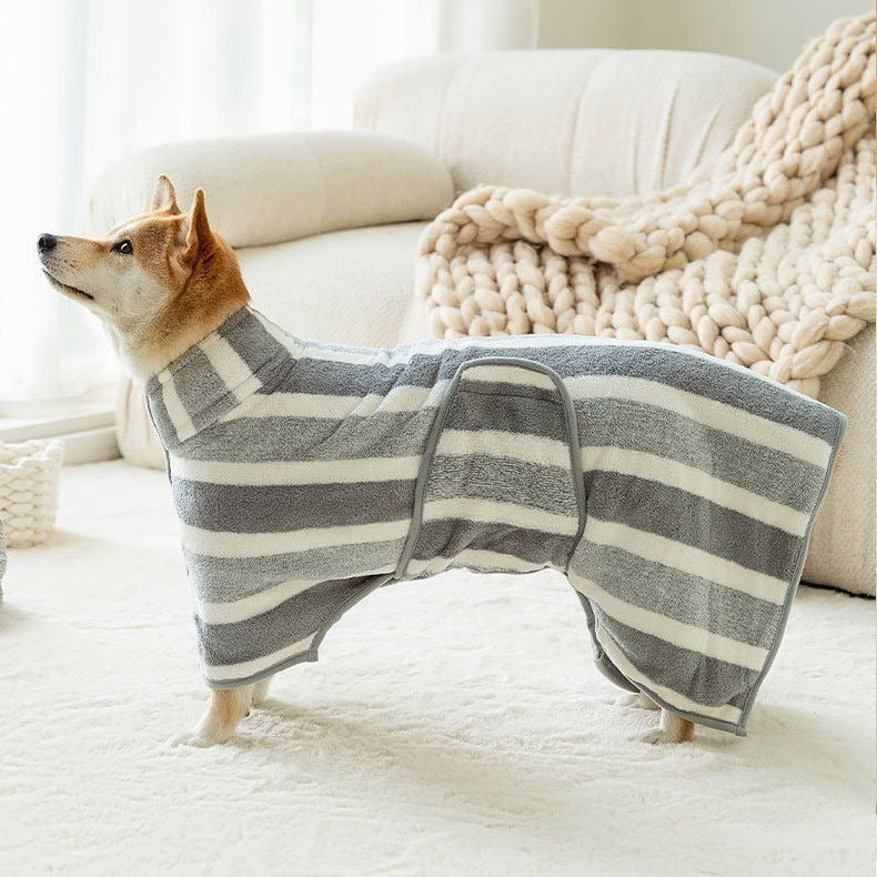 Quick-Dry Dog Bathrobe – Super Absorbent Adjustable Pet Towel Coat
