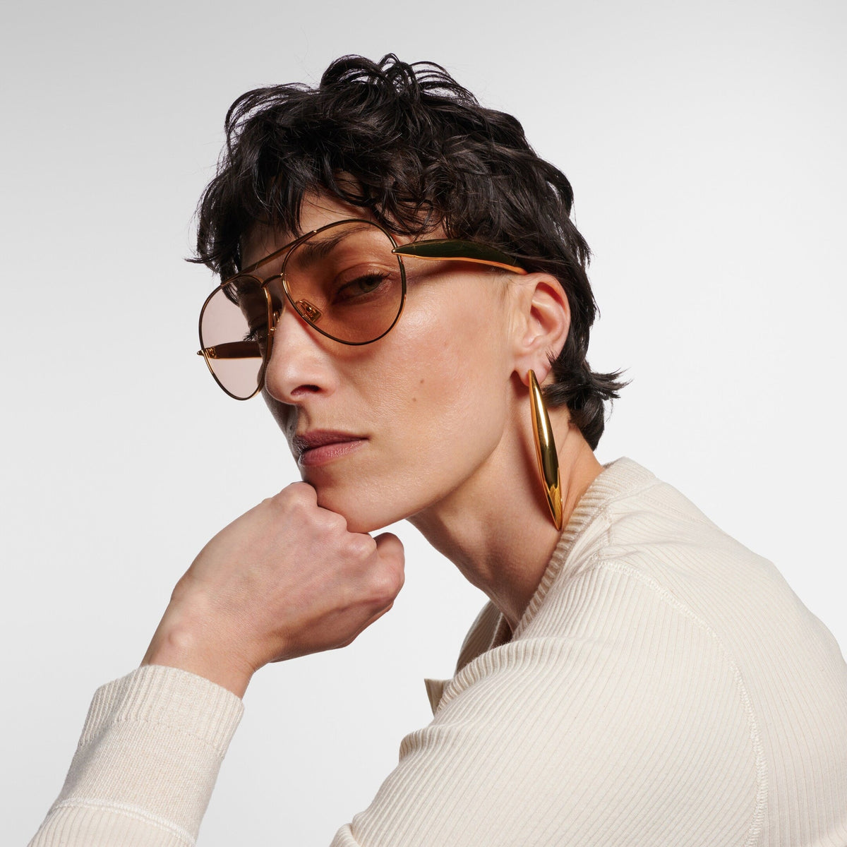 Retro Gold Aviator Sunglasses