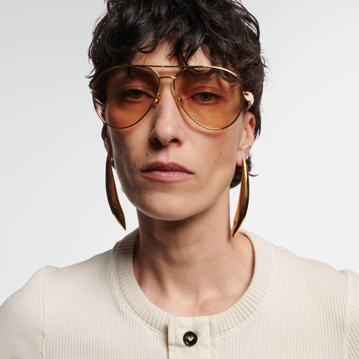 Retro Gold Aviator Sunglasses