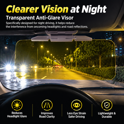 2-in-1 Car Sun Visor Extender – Adjustable Day & Night Anti-Glare Shield