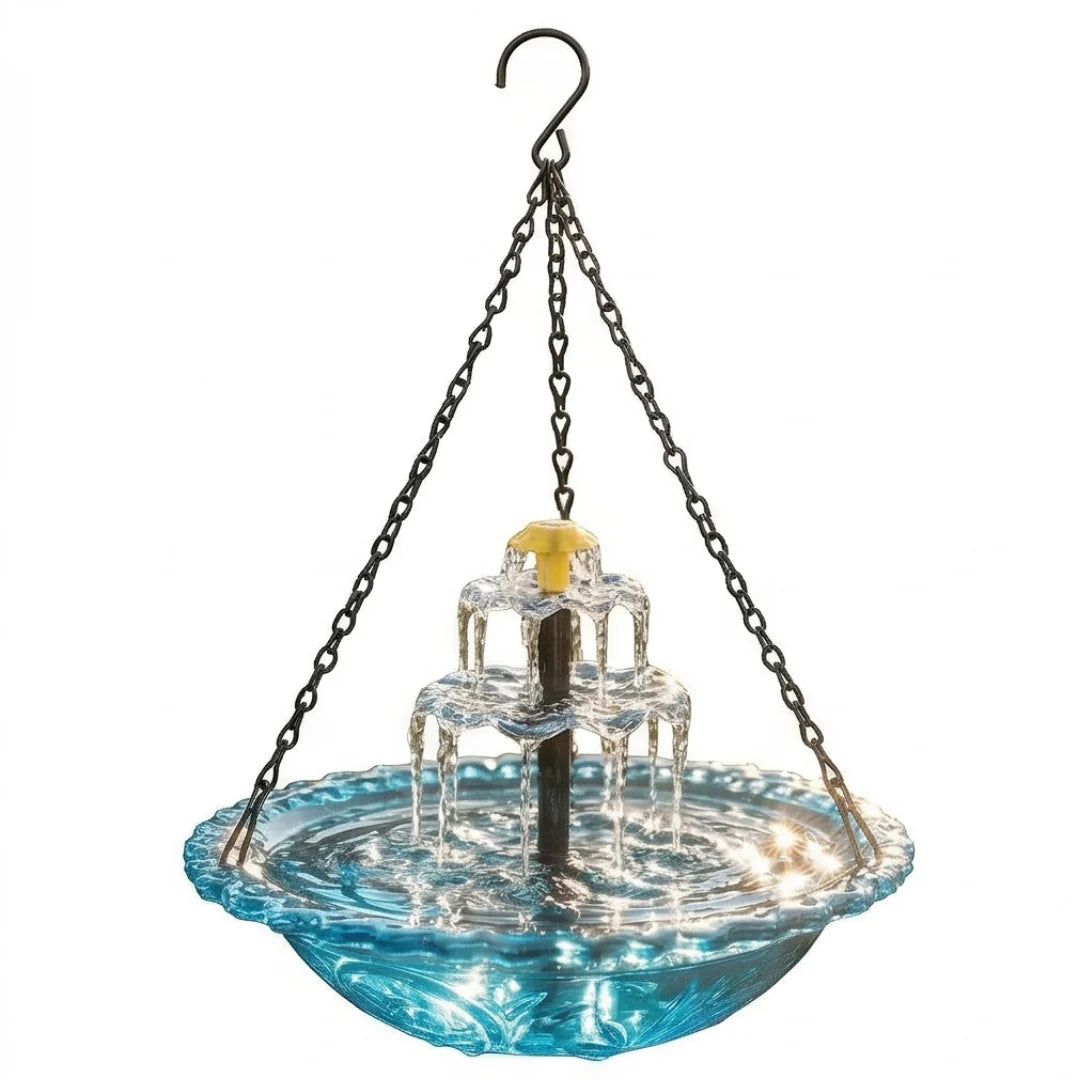 Solar Cascade Hanging Bird Bath Fountain
