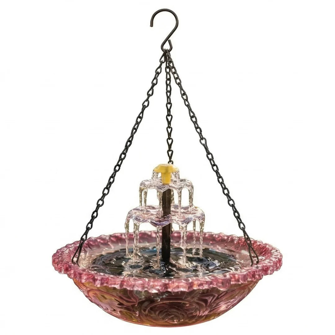 Solar Cascade Hanging Bird Bath Fountain