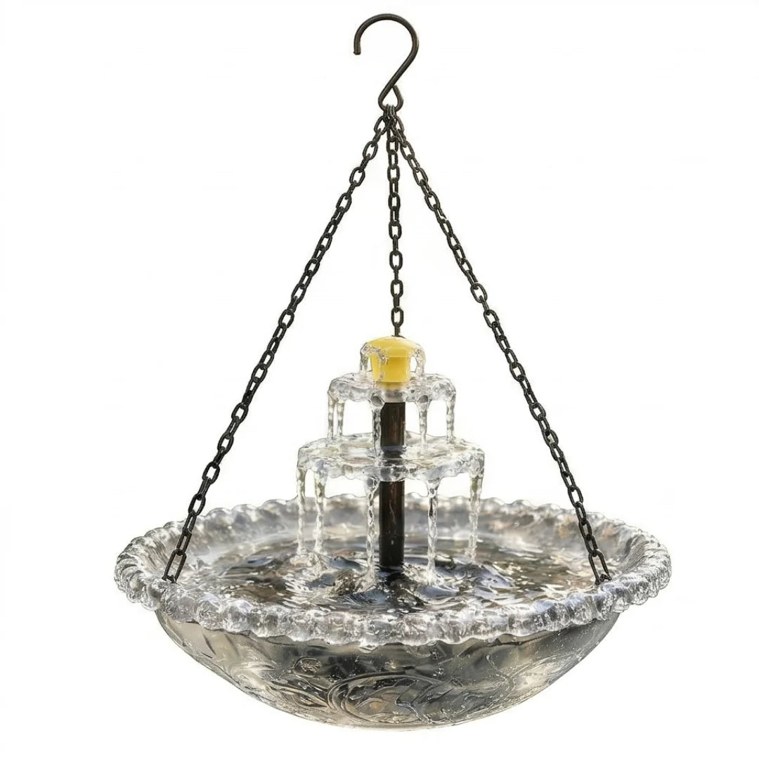 Solar Cascade Hanging Bird Bath Fountain