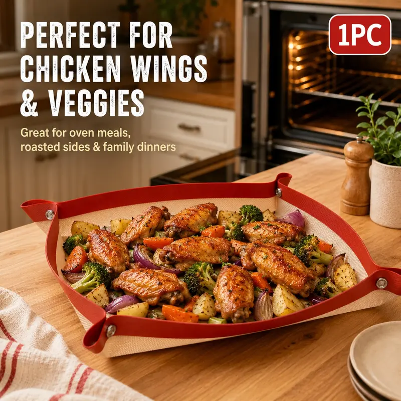 2-in-1 Reusable Nonstick Baking Mat & Roasting Tray