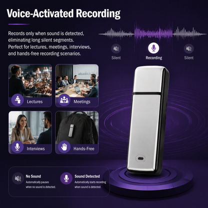2-in-1 USB Voice Recorder with Smart Noise Reduction