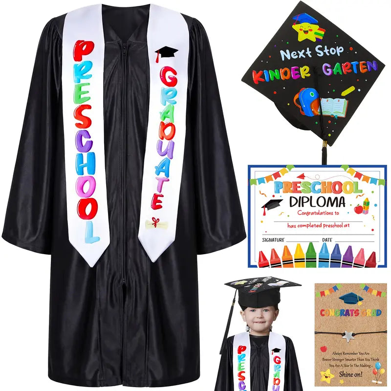 Preschool Graduation Cap and Gown Set Class of 2026