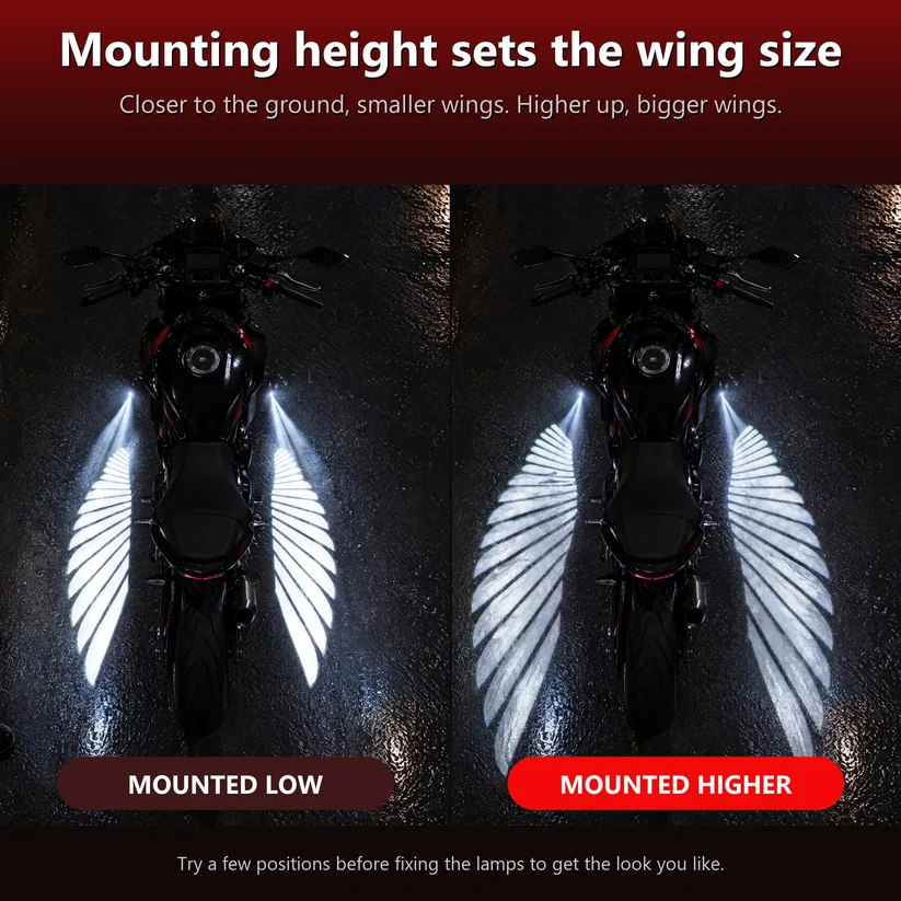 Angel Wing Light Projectors for Motorcycles