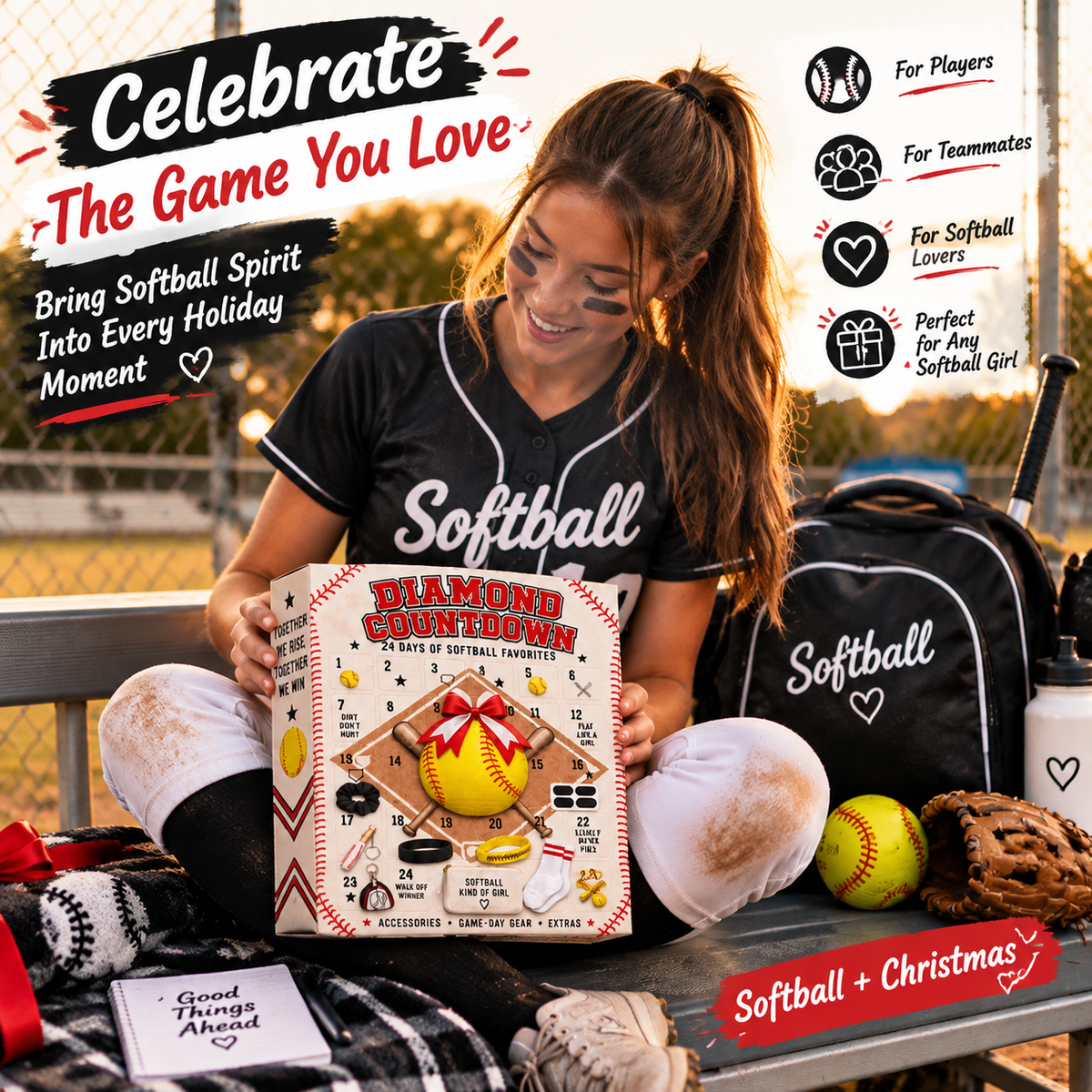 Softball Diamond Countdown Advent Calendar 2026